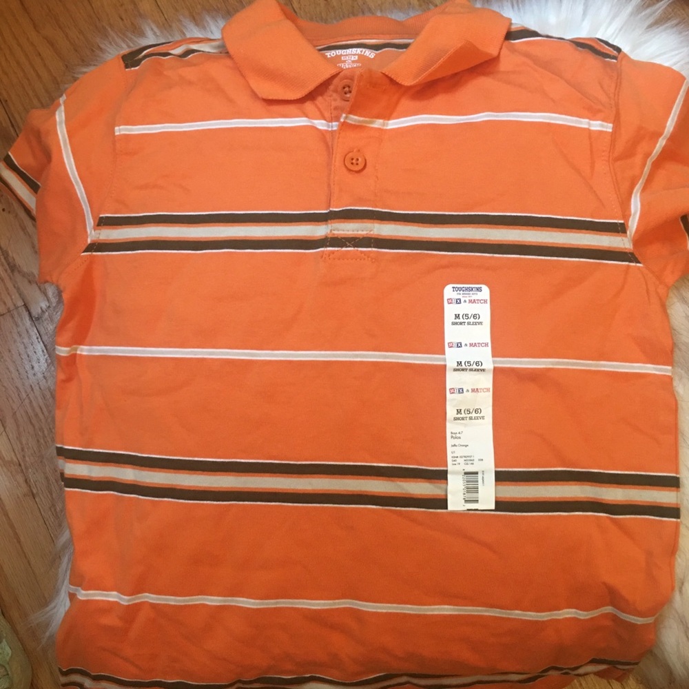 Cool orange short sleeve collar shirt